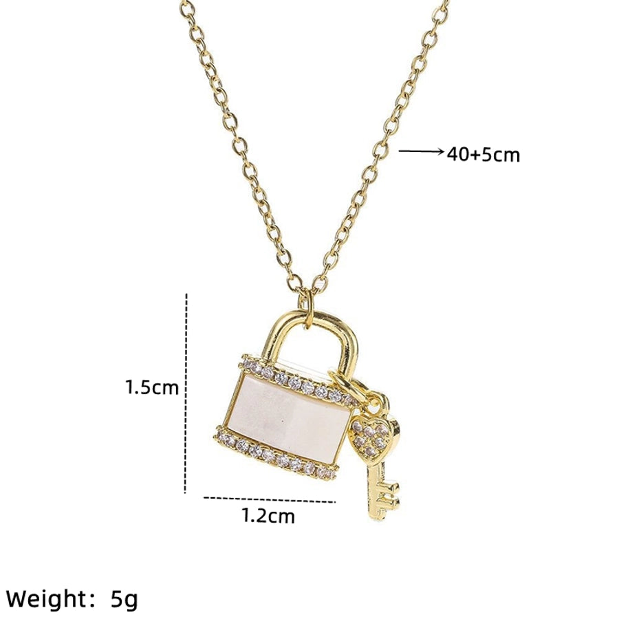 IG Style Simple Style Electrocardiogram Wings Bow Knot 201 Stainless Steel Copper Plating Inlay Opal Zircon Pendant Necklace