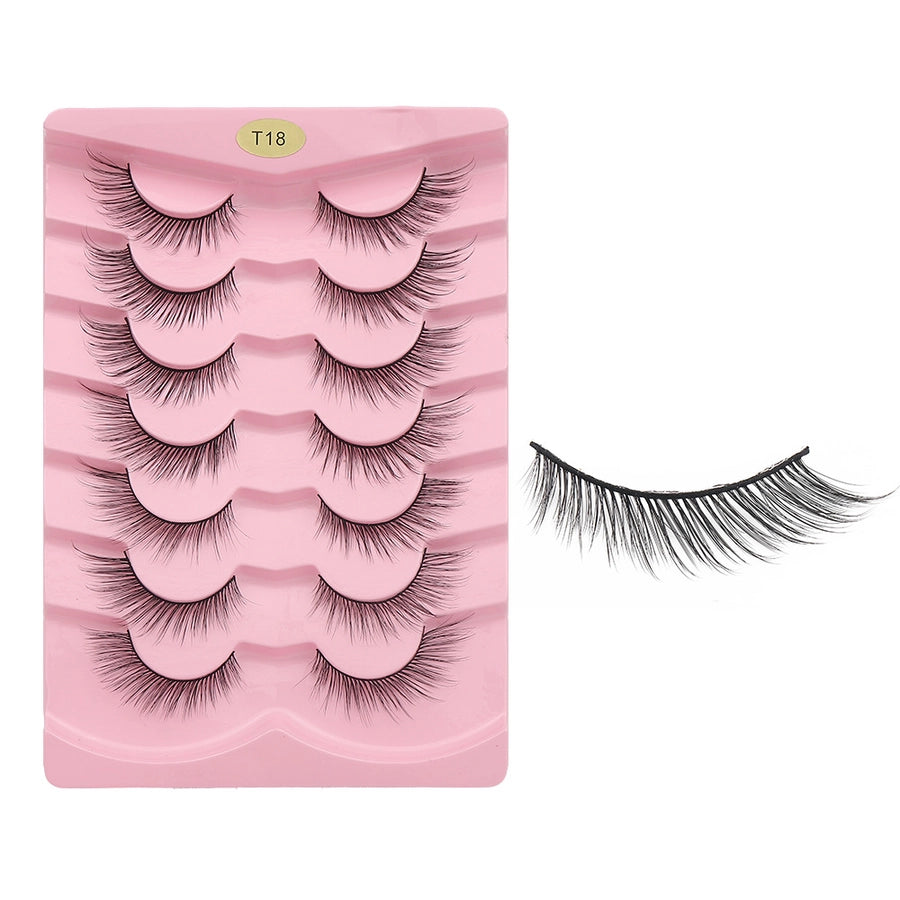 Fox System Slanting False Eyelashes Soft Comfortable Natural Dense European Style One-piece Black Stem False Eyelashes