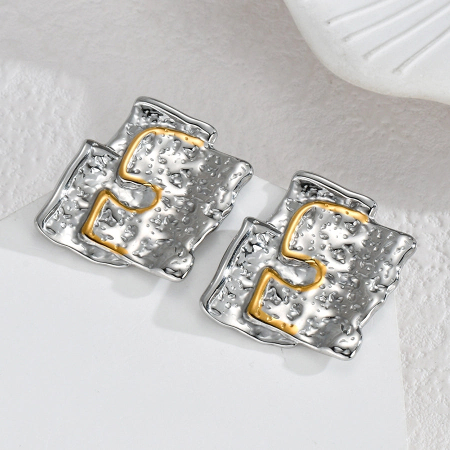 1 Piece Elegant Streetwear Cool Style Irregular Irregular 304 Stainless Steel 18K Gold Plated Ear Studs - CEJEW