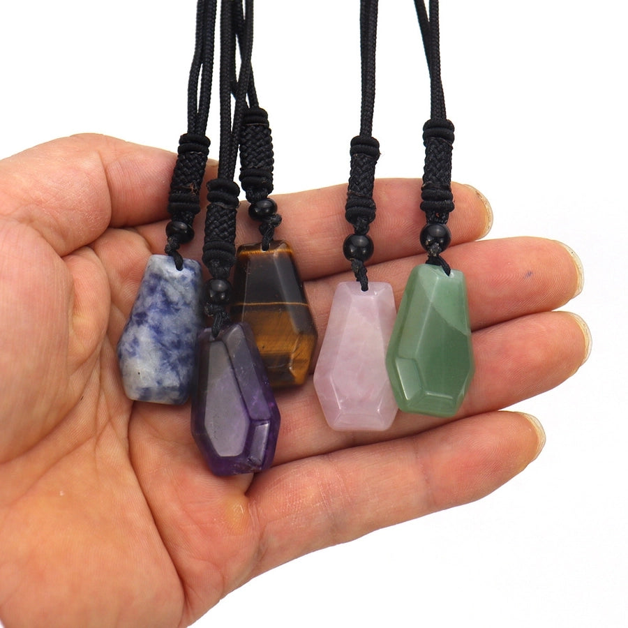 ethnic style water droplets natural stone crystal agate pendant necklace 1 piece