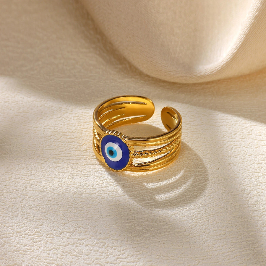 Jewelry Classical Retro Eye 304 Stainless Steel Open Rings