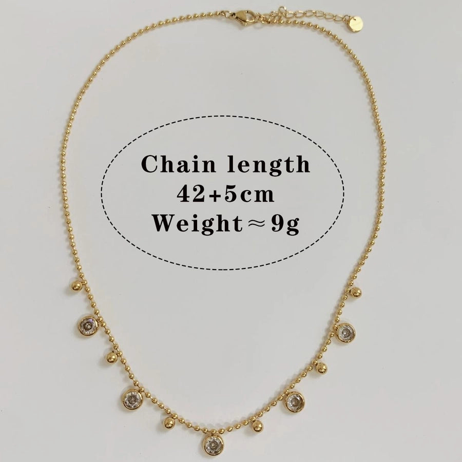 304 Stainless Steel 16K Gold Plated White Gold Plated Gold Plated Lady Vacation Streetwear Inlay Geometric Zircon Bracelets Waist Chain Necklace - CEJEW