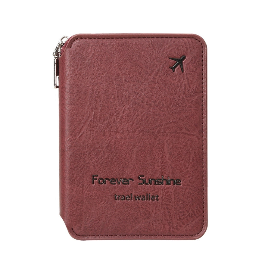 Unisex Solid Color Pu Leather Zipper Card Holders