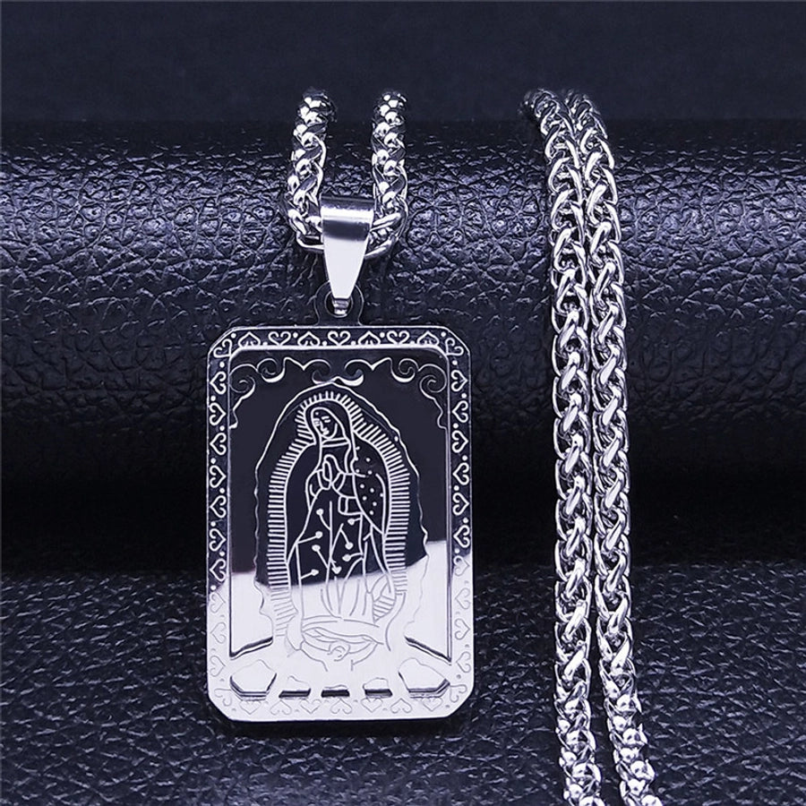 Jewelry Retro Geometric 304 Stainless Steel Polishing Pendant Necklace