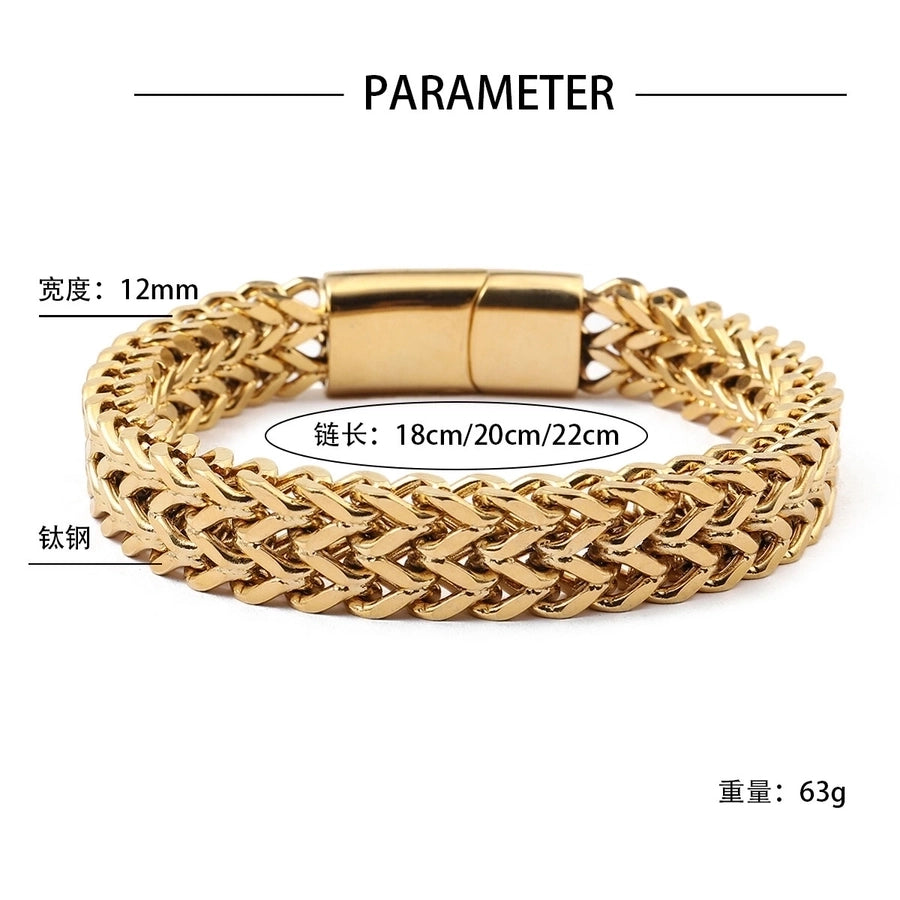 Hip-Hop Solid Color 201 Stainless Steel 18K Gold Plated Bracelets In Bulk