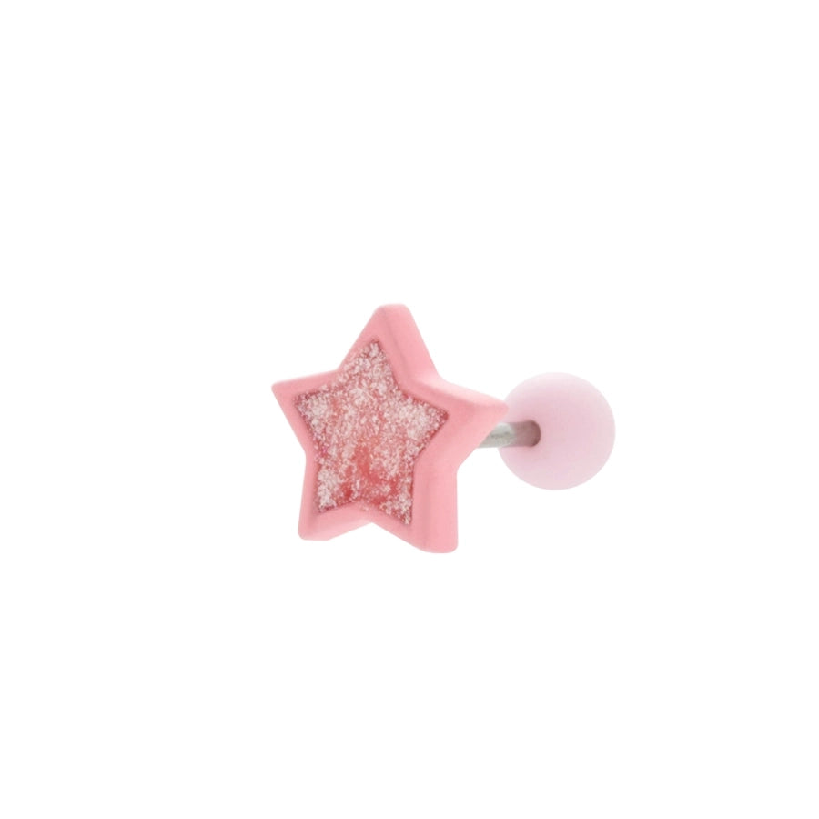 1 Piece Ear Cartilage Rings & Studs Japanese Style Sweet Star 316L Stainless Steel  Copper Plating Inlay Zircon - CEJEW