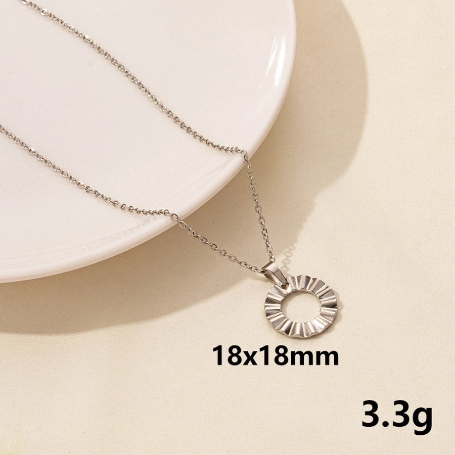 Jewelry Simple Style Infinity Shell 304 Stainless Steel Chain Pendant Necklace