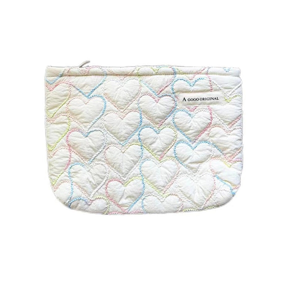 Elegant Streetwear Heart Shape Polyester Square Makeup Bags