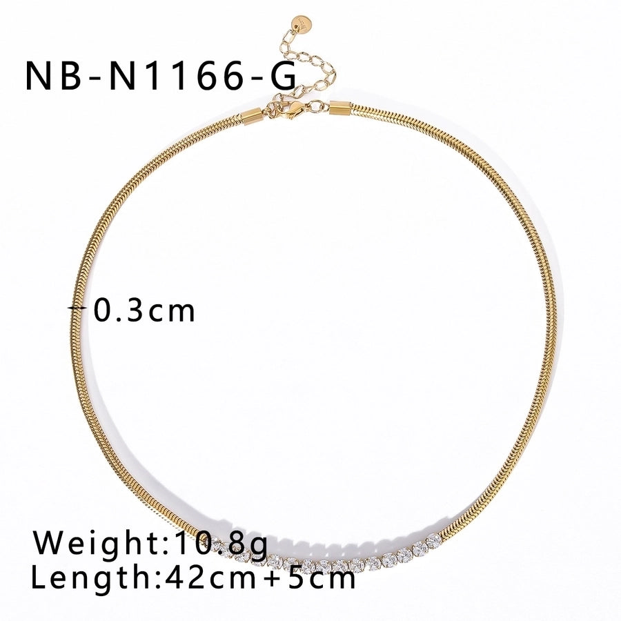 Jewelry Simple Style Shiny Geometric Titanium Steel Plating Bracelets Necklace