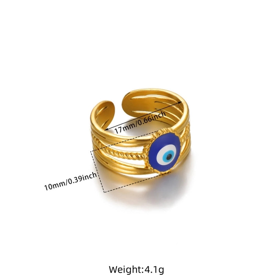 Jewelry Classical Retro Eye 304 Stainless Steel Open Rings