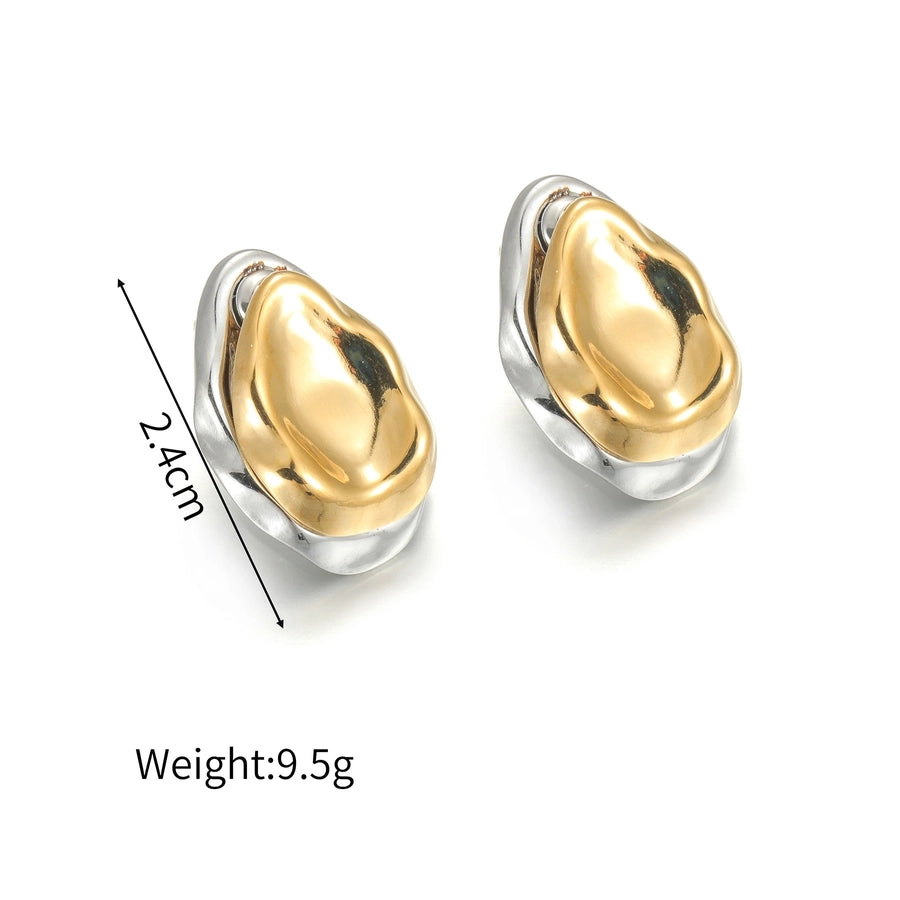 1 Pair IG Style Artistic Geometric Color Block Plating Titanium Steel 18K Gold Plated Ear Studs