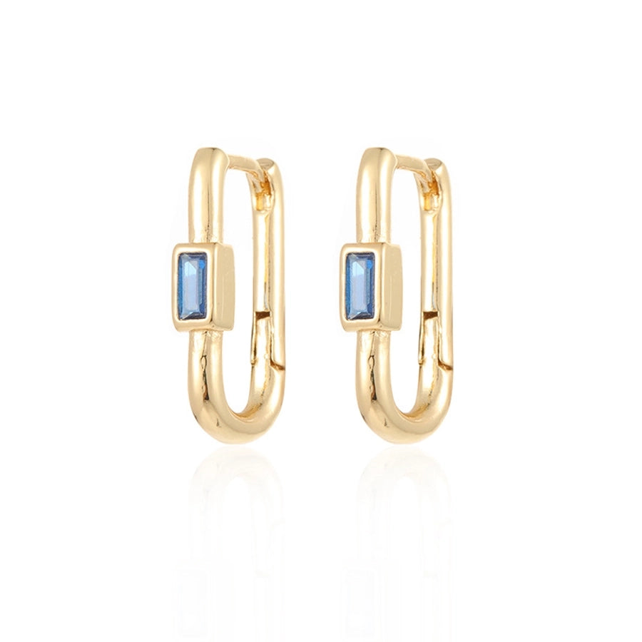 1 Pair Modern Style Classic Style Geometric Copper Zircon Earrings