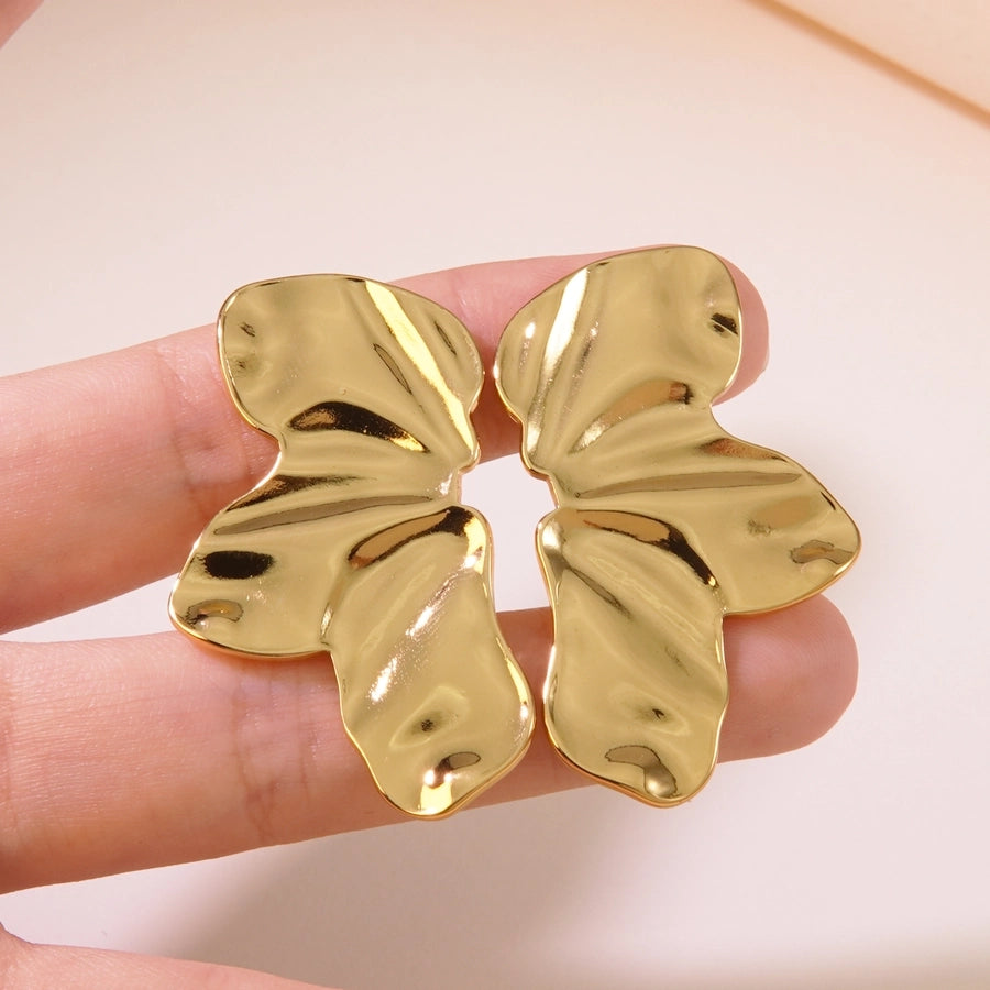 1 Pair Elegant French Style Sweet Geometric Flower 304 Stainless Steel Imitation Gold  Ear Studs