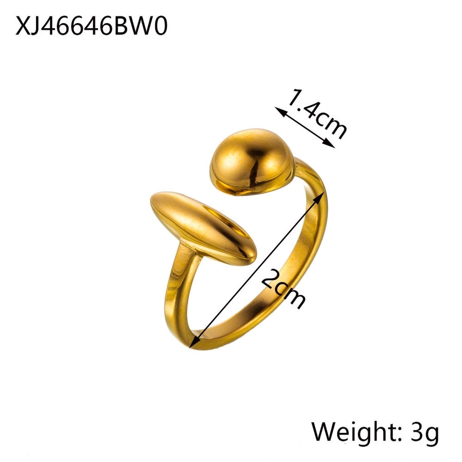 Jewelry Simple Style Heart Shape Bow Knot Titanium Steel Open Rings