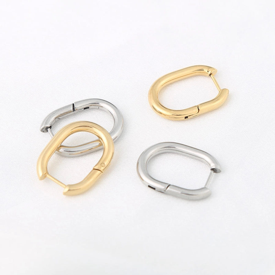 1 pair fashion u shape stainless steel plating earrings