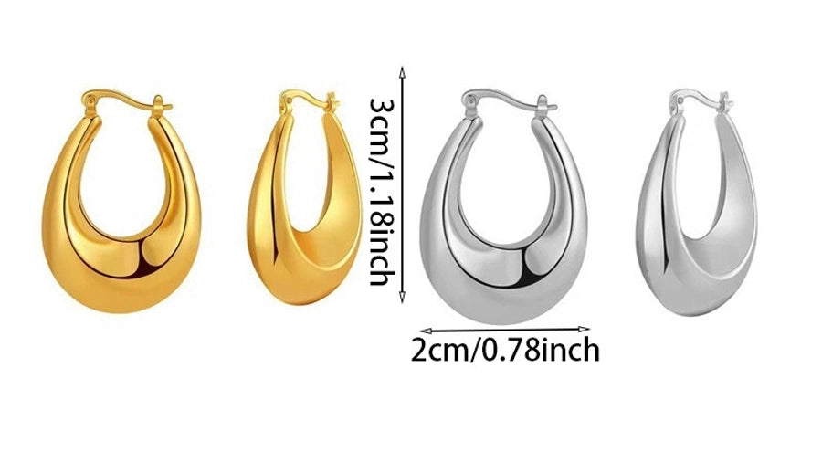 1 Pair Simple Style Classic Style U Shape Geometric Plating Copper Earrings