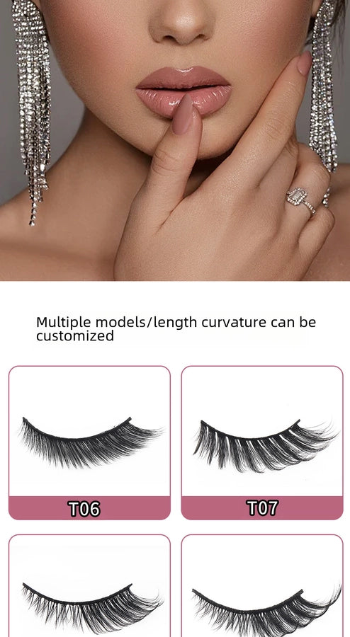 Fox System Slanting False Eyelashes Soft Comfortable Natural Dense European Style One-piece Black Stem False Eyelashes