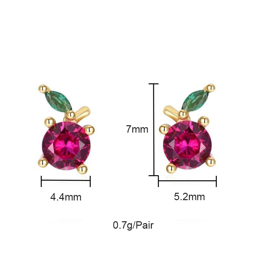 1 pair sweet simple style flower plating inlay copper zircon gold plated ear studs