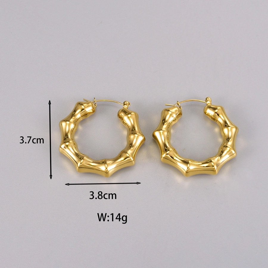 1 Pair Simple Style Classic Style C Shape Plating 304 Stainless Steel Titanium Steel 18K Gold Plated Ear Studs - CEJEW