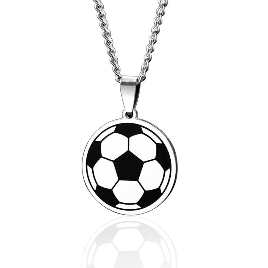 304 Stainless Steel Hip-Hop Simple Style Football Pendant Necklace