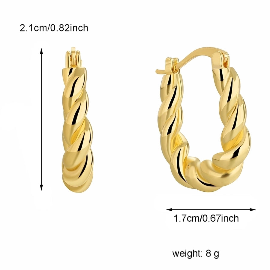 1 Pair Simple Style Classic Style Solid Color Plating Brass 18K Gold Plated Earrings