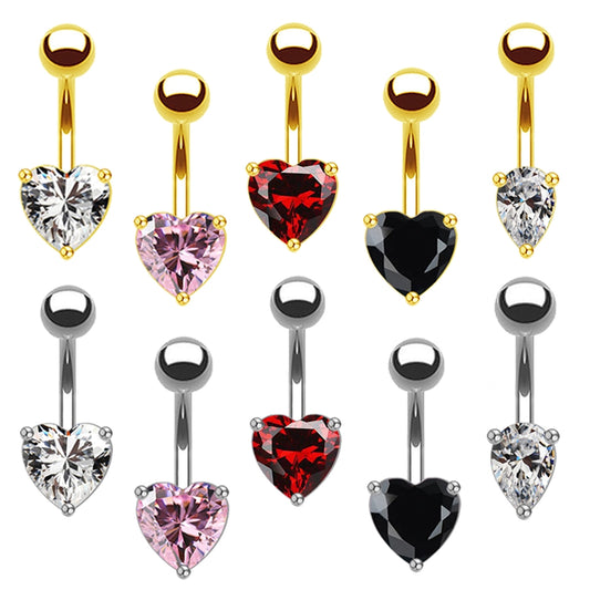 1 piece elegant tropical heart shape plating inlay stainless steel copper zircon white gold plated gold plated eyebrow nails ear studs