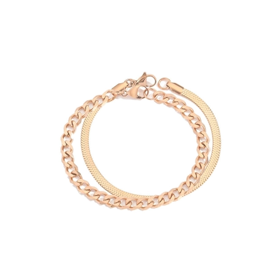 simple style u shape stainless steel plating chain 14k gold plated bracelets