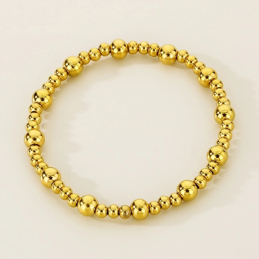 Simple Style Round 304 Stainless Steel 18K Gold Plated Bracelets In Bulk - CEJEW