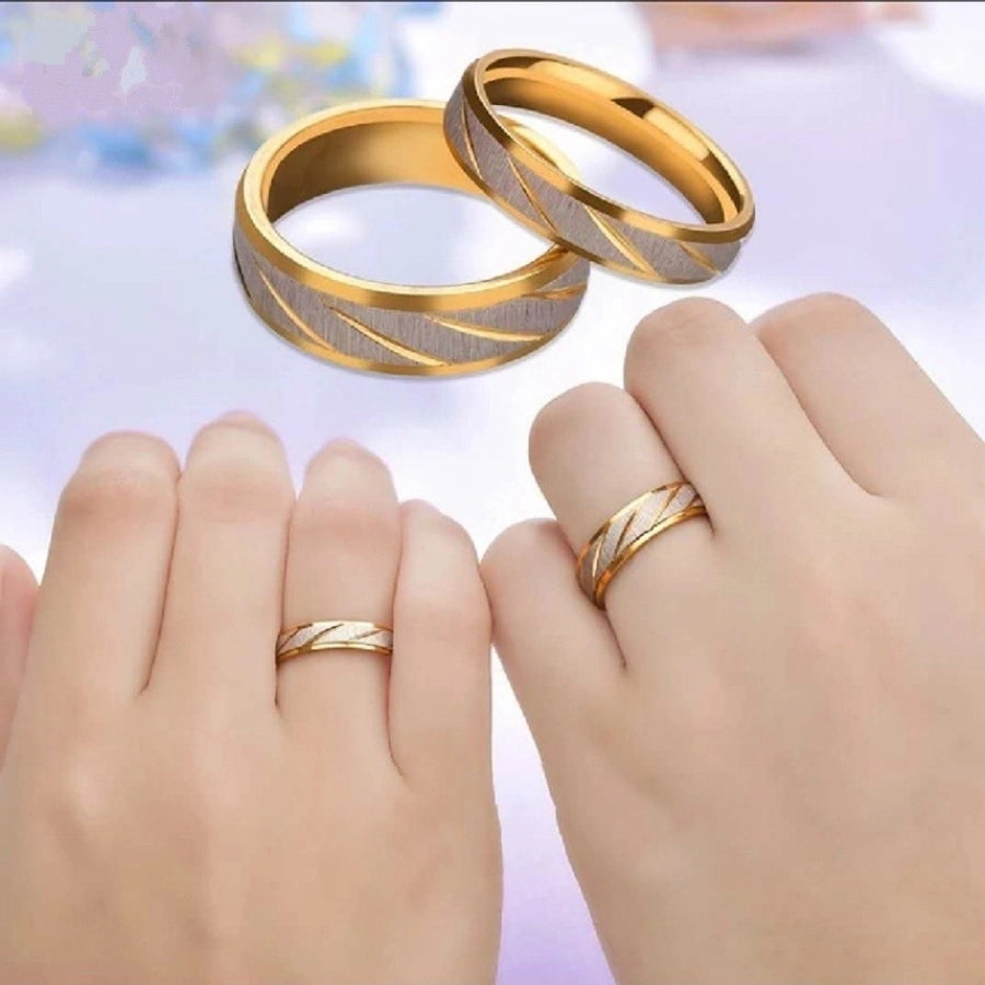 fashion golden slash stainless steel ring