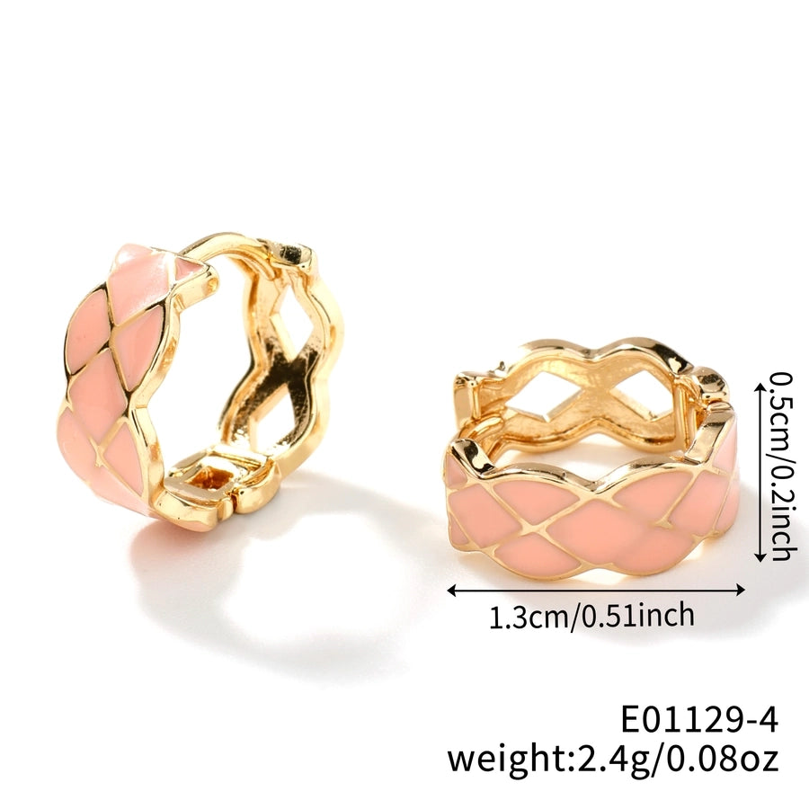 1 Pair Casual Glam Shiny Geometric Copper K Gold Plated Earrings