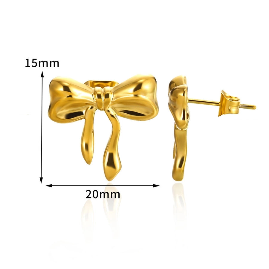 1 Pair Simple Style Classic Style Bow Knot Plating 304 Stainless Steel Ear Studs