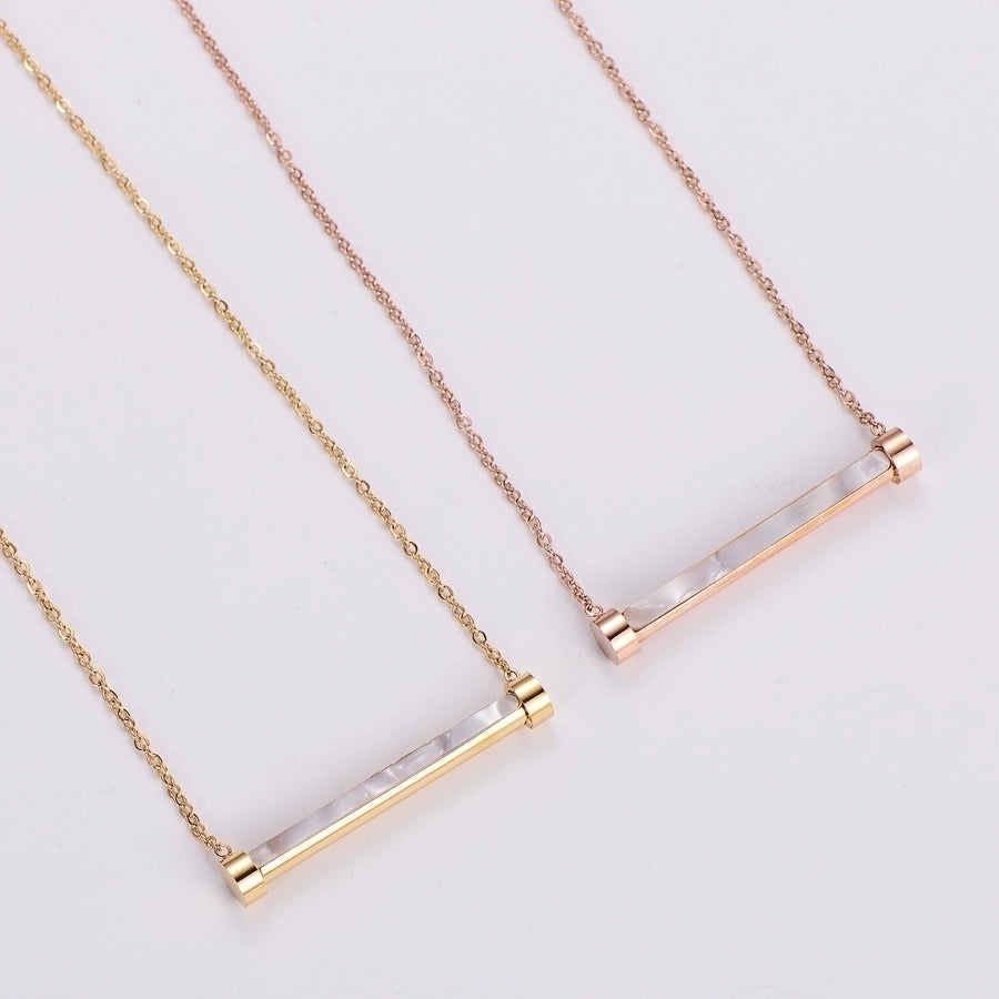 304 Stainless Steel 18K Gold Plated Rose Gold Plated Casual Inlay Solid Color Acrylic Pendant Necklace