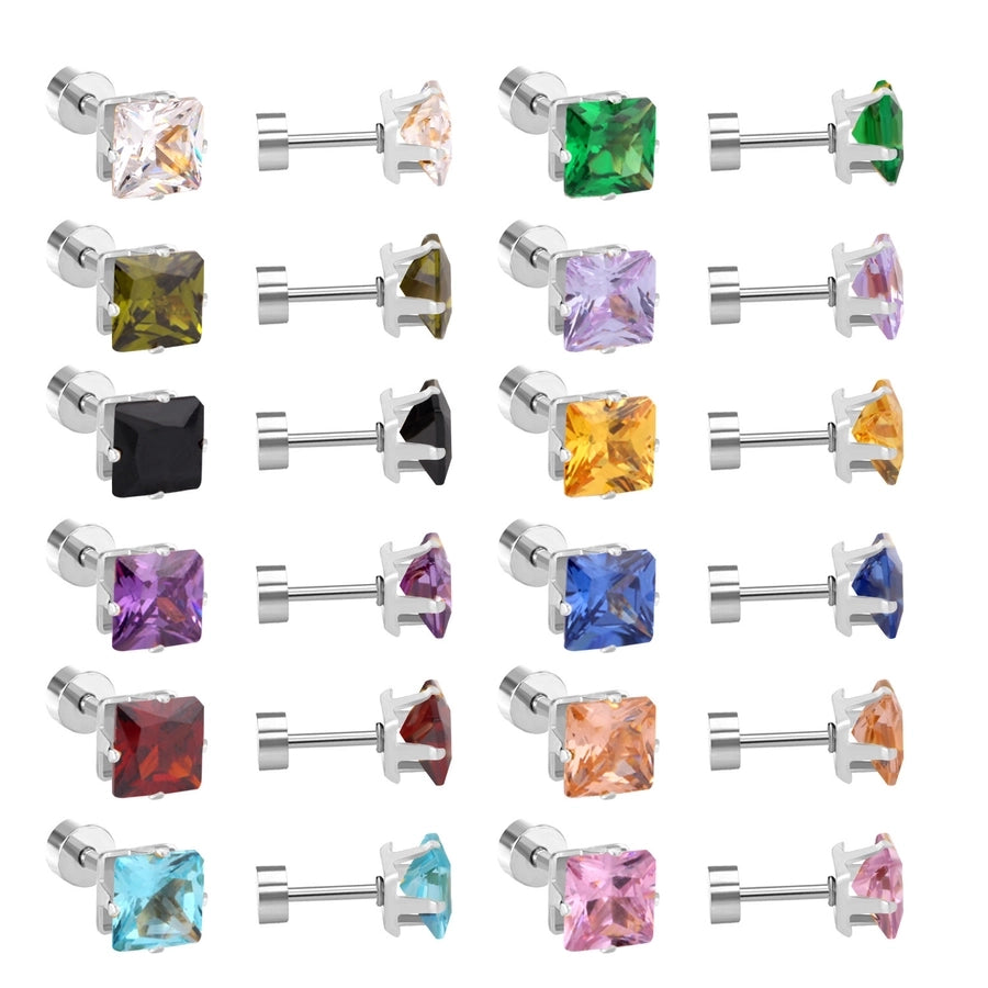 1 Set Casual Elegant Simple Style Geometric Plating 304 Stainless Steel Zircon Ear Studs