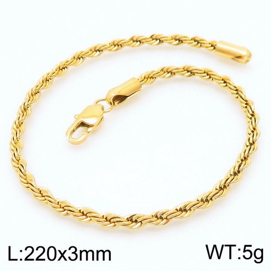 Elegant Simple Style Streetwear Twist 304 Stainless Steel 18K Gold Plated Unisex Bracelets