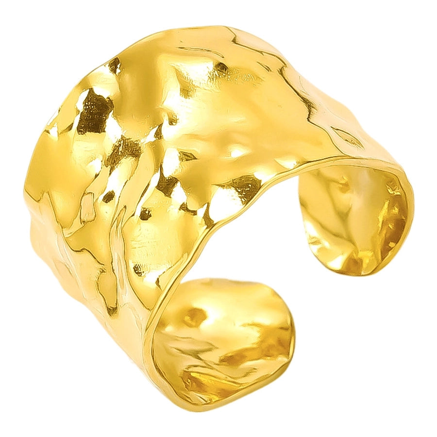 Jewelry IG Style French Style Geometric 304 Stainless Steel 18K Gold Plated Irregular Polishing Open Rings