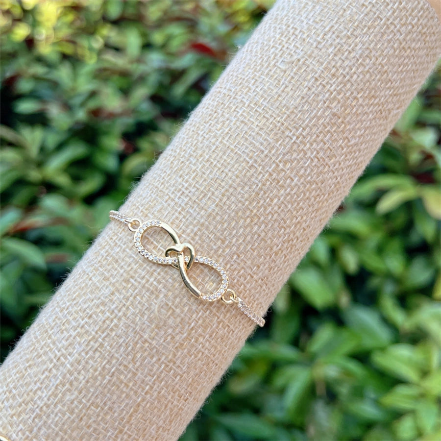 Copper 18K Gold Plated Infinity Heart Shape Bracelets