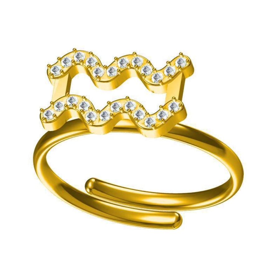 Jewelry Simple Style Constellation Titanium Steel Zircon Gold Plated Plating Inlay Open Rings