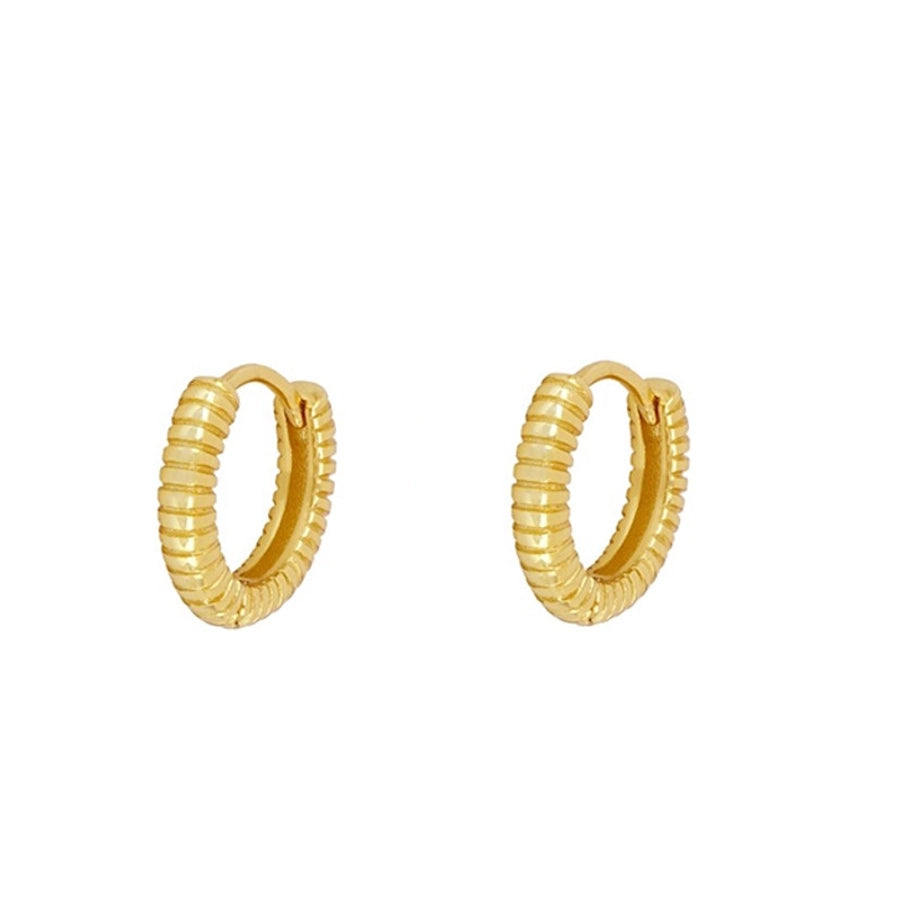 1 Pair Retro Simple Style Geometric Inlay Copper Zircon Gold Plated Ear Cuffs Earrings Ear Studs