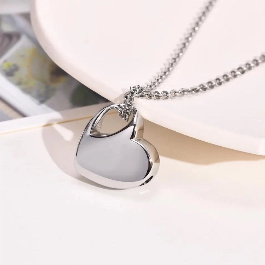 Jewelry Casual Simple Style Letter Heart Shape 316 Stainless Steel  Polishing Pendant Necklace