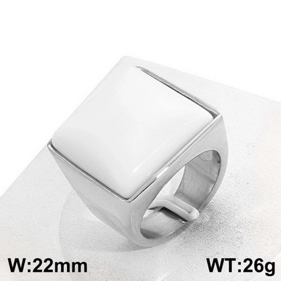 Jewelry Vintage Style Geometric Square Stainless Steel 18K Gold Plated Plating Rings