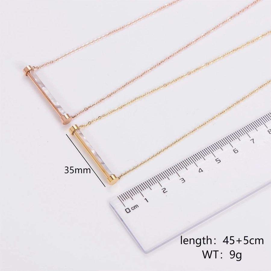 304 Stainless Steel 18K Gold Plated Rose Gold Plated Casual Inlay Solid Color Acrylic Pendant Necklace