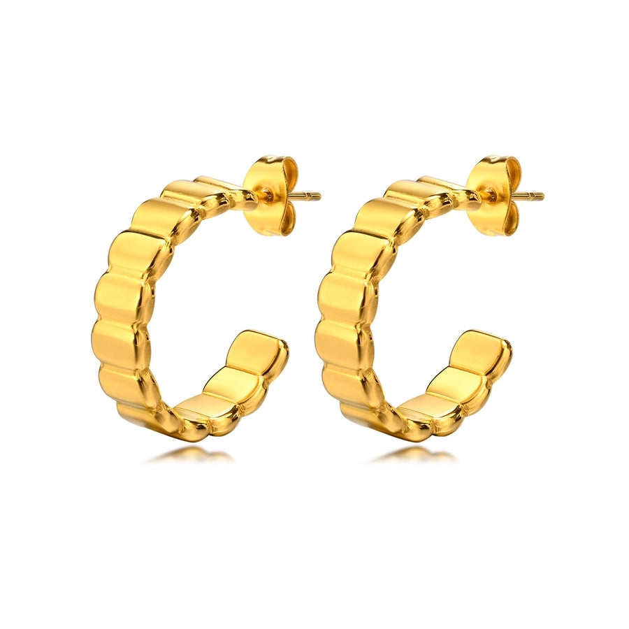 Fashion C Shape Plating 201 Stainless Steel Stainless Steel Earrings