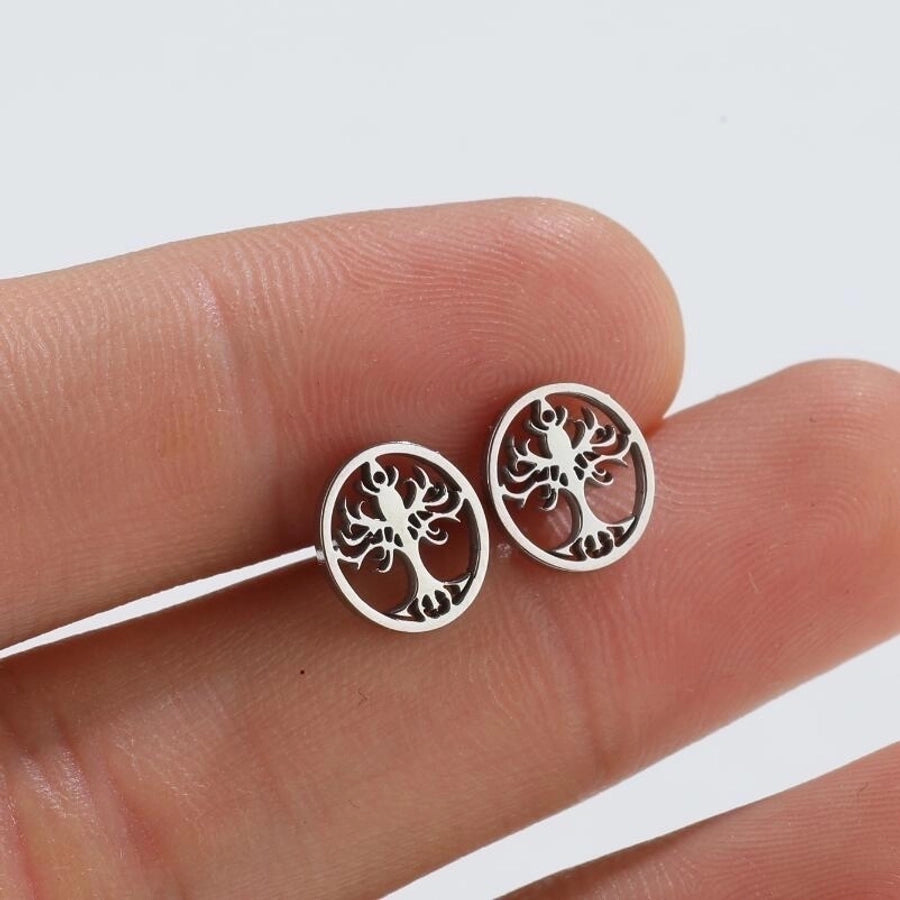 Fashion Geometric Plating 201 Stainless Steel No Inlaid 18K Gold Plated Ear Studs