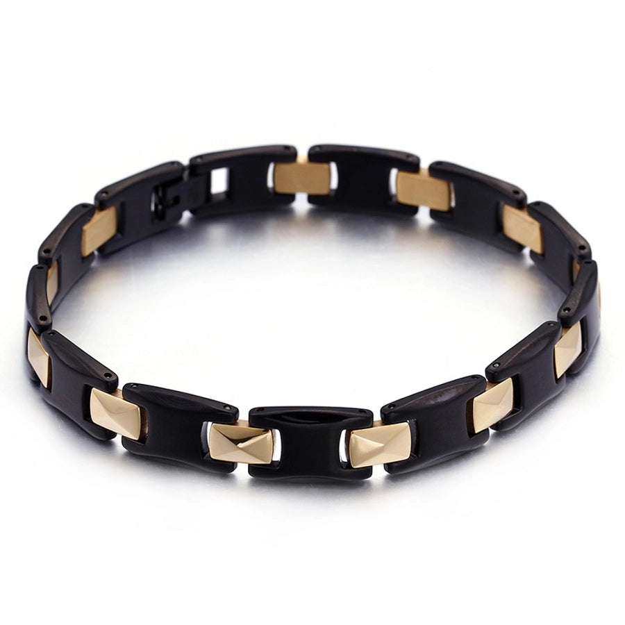 Fashion Geometric Titanium Steel 18K Gold Plated No Inlaid Bracelets In Bulk