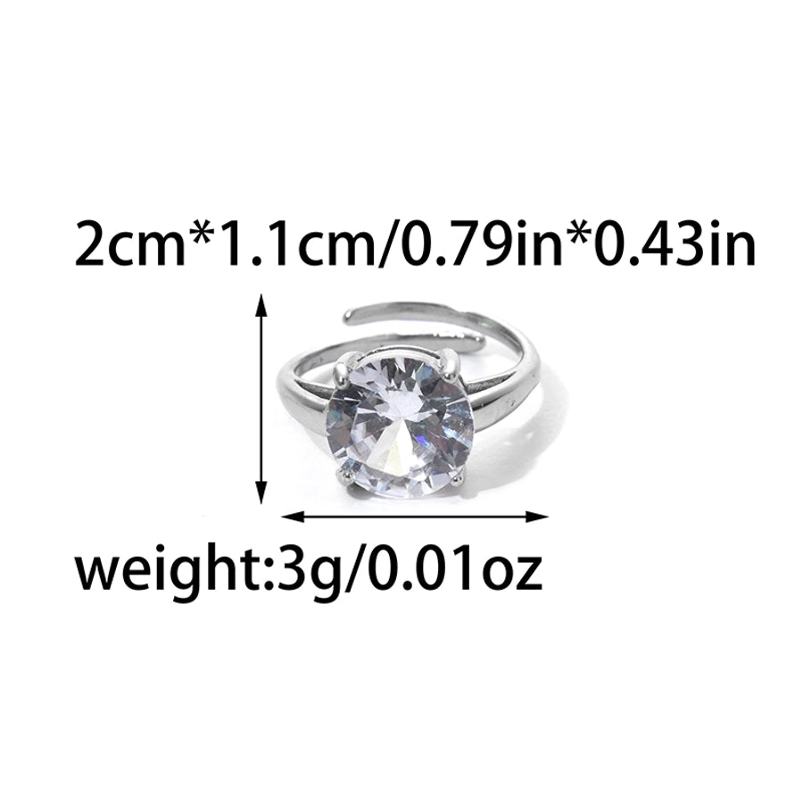 Jewelry Sweet Simple Style Commute Geometric 304 Stainless Steel Zircon Inlay Stainless Steel Rings