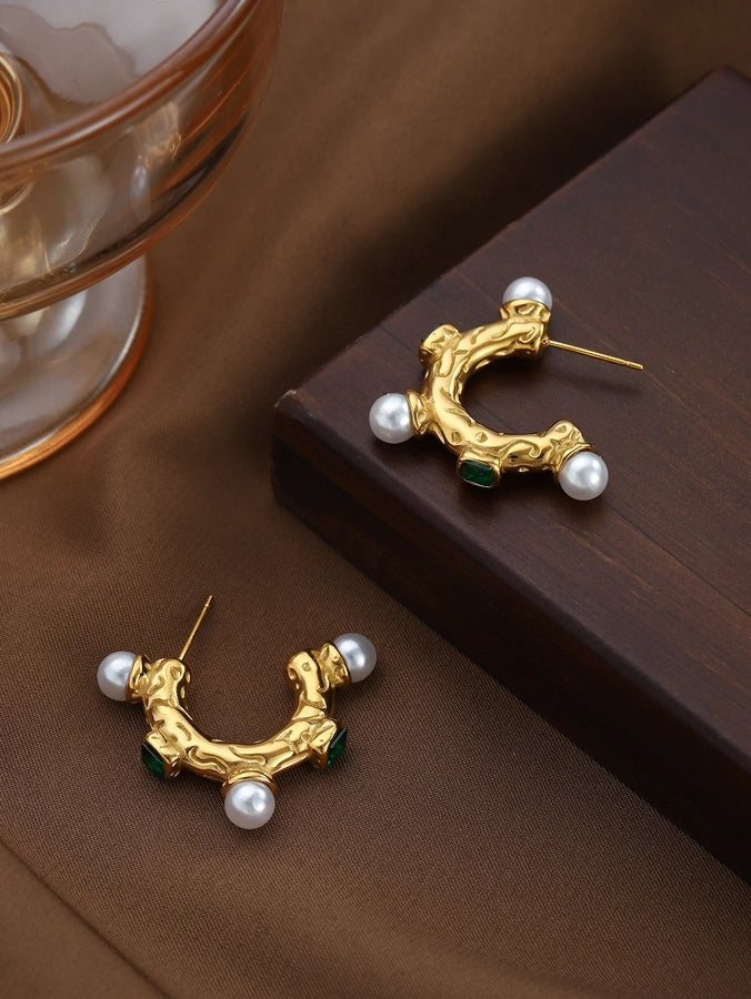 1 Pair Elegant Classical Vintage Style Letter 304 Stainless Steel Earrings