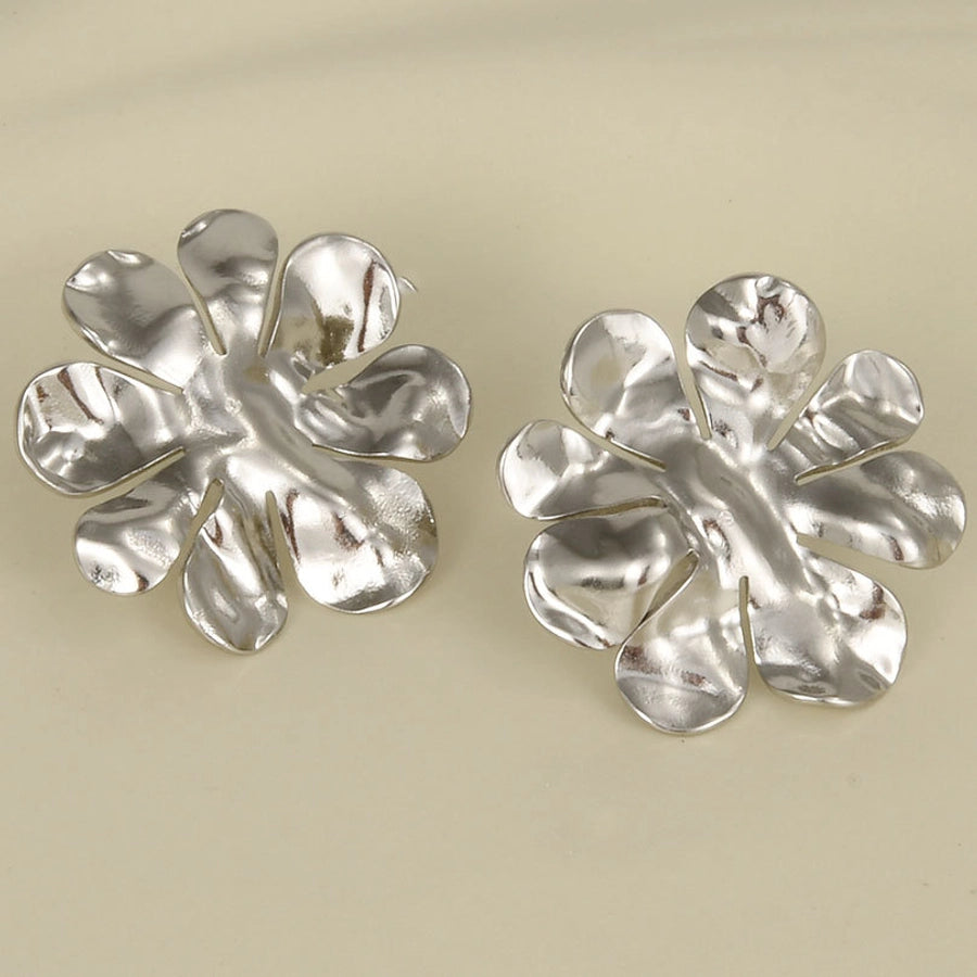 1 Pair IG Style Simple Style Flower Plating 304 Stainless Steel Ear Studs