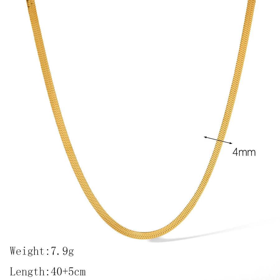 Jewelry Basic Simple Style Commute Solid Color 304 Stainless Steel 18K Gold Plated Plating Necklace - CEJEW