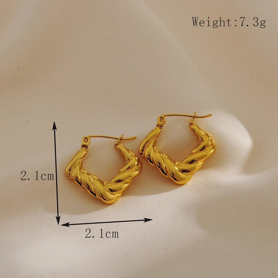 1 Pair Elegant Glam Luxurious Solid Color Plating 304 Stainless Steel 18K Gold Plated Ear Studs