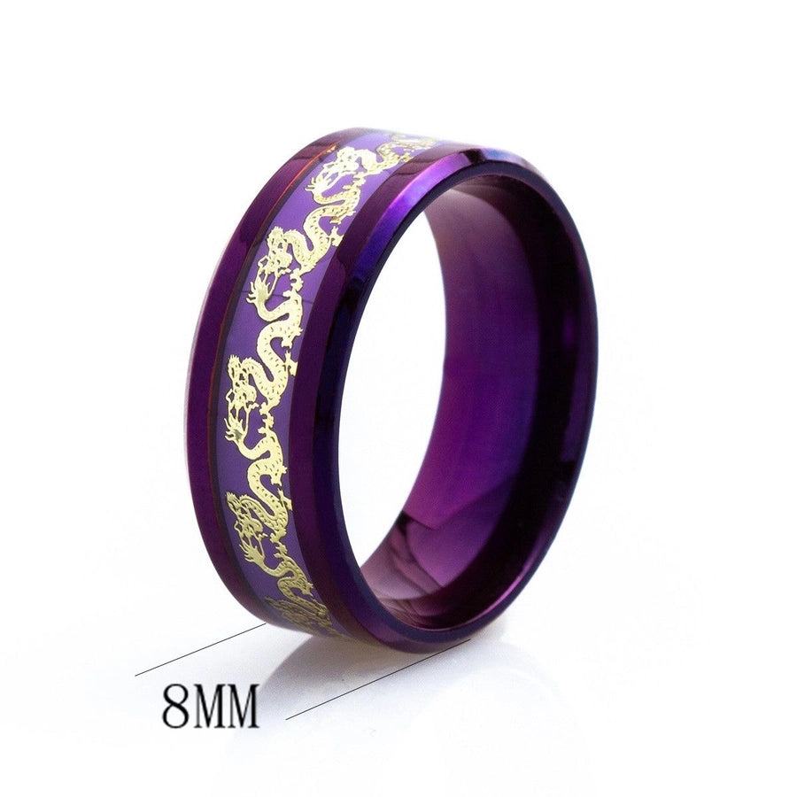 Jewelry Chinoiserie Classical Romantic Solid Color 304 Stainless Steel Purple Plated Rings